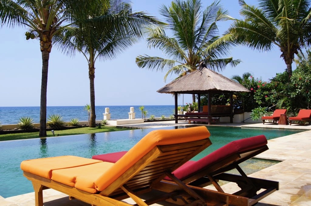 Terrace with bale benong and sun beds